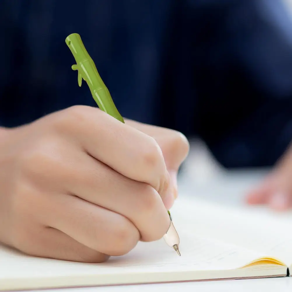 Handschrift Gel Pen Set Van 3 Ultralichte Bamboe-Vormige Gel Pennen Met Fijne Punt Antislip Comfortabele Grip Voor Glad Schrijven