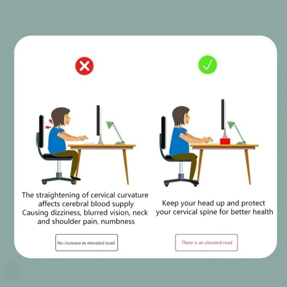 حامل زيادة الارتفاع للكمبيوتر المكتبي، رف تخزين سطح المكتب المكتبي، حامل رفع شاشة سطح المكتب، حامل زيادة الارتفاع الأساسي #5