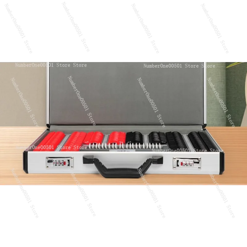 مجموعة عدسات تجريبية احترافية 266 عدسة في علبة ألومنيوم لإطار بلاستيكي لاختبار انكسار فحص العين #6