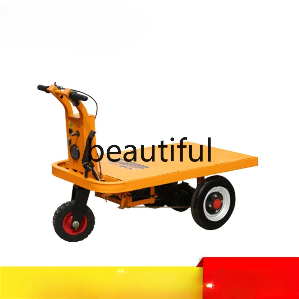 

Electric three-wheeled flatbed truck Construction engineering Handling Agricultural transportation Hand push flatbed tricycle