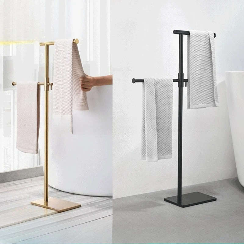 

Stainless steel floor towel bar, simple bathtub rack, non-punching rotating vertical bar, floor rack