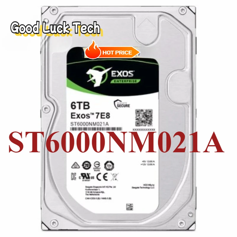 For  Sea-gate ST6000NM021A  6TB Exos 7E8 Enterprise HDD  7.2k 256MB 3.5inch Enterprise HDD Model Number ST6000NM021A