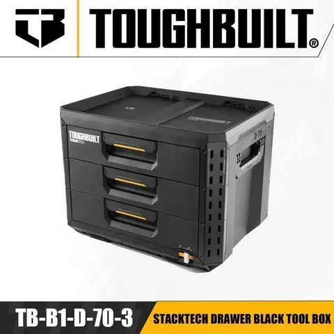 TOUGHBUILT TB-B1-D-70-3 STACKTECH 서랍 검정색 도구 상자 산업용 펑크 상자 주최자 부품 상자 전동 공구 액세서리