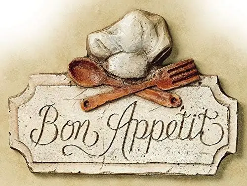 Metal Tin Sign - Bon Appetit Shabby-Chic Kitchen Prints Retro 8X12 Wall Decor