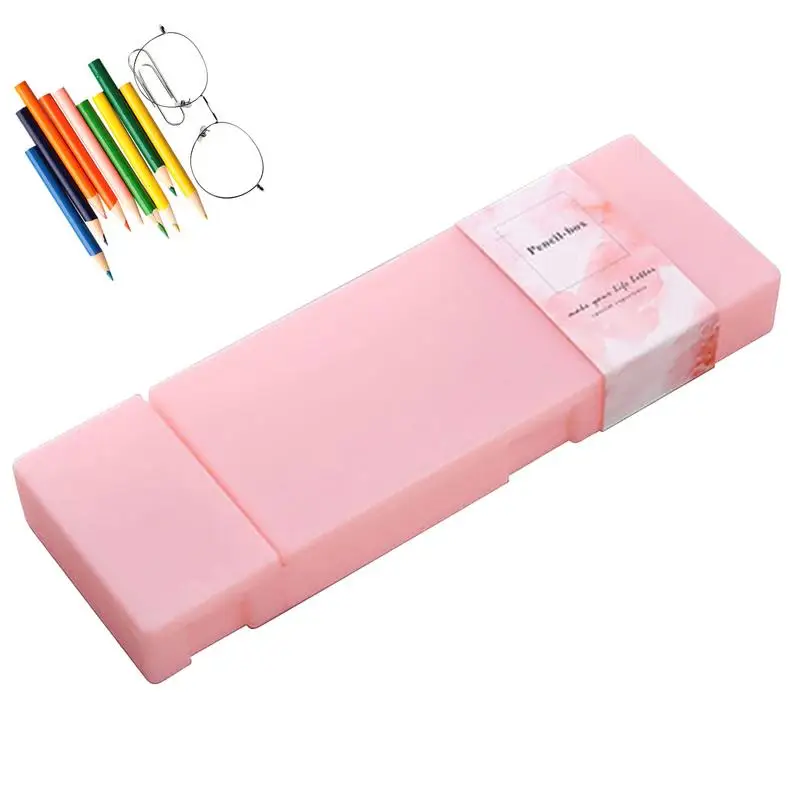 Double Open Pencil Case PP Translucent Box For Pencil Reliable Performance Stationery Storage Supplies For Notes Scissors Small