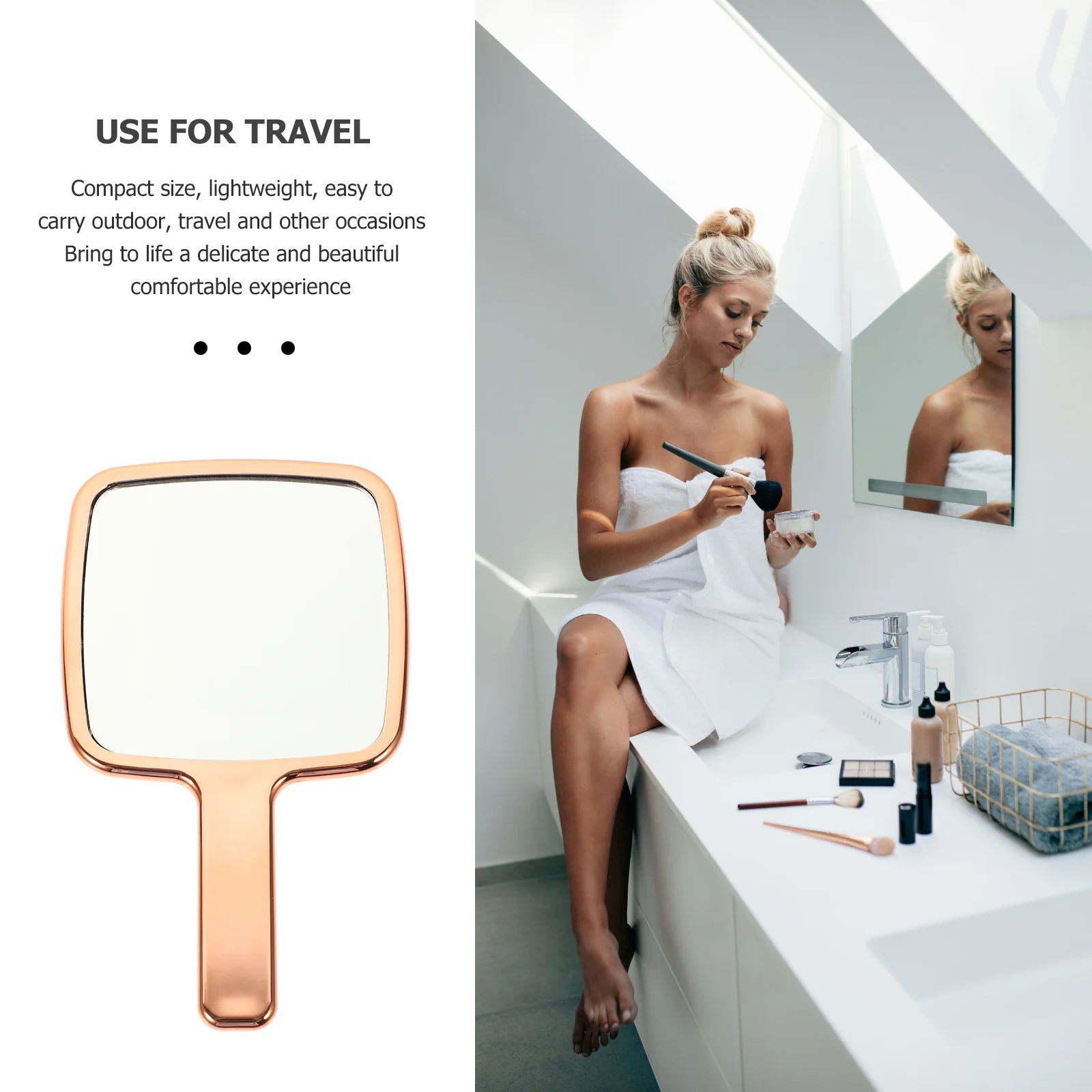 Lightweight Mirror Portable Makeup Mirror Compact Travel Looking-Glass Elegant Handheld Accessory Girls Looking-Glass