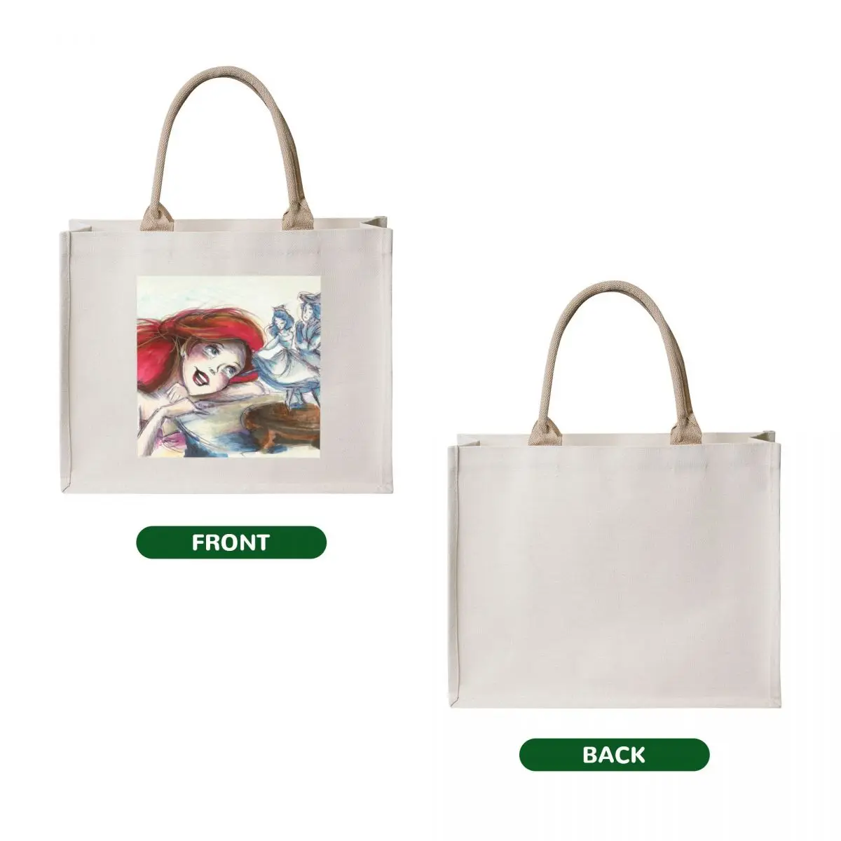 Mermaid singing Tote Bag tote bag canvas cute pouch bag Cloth bags