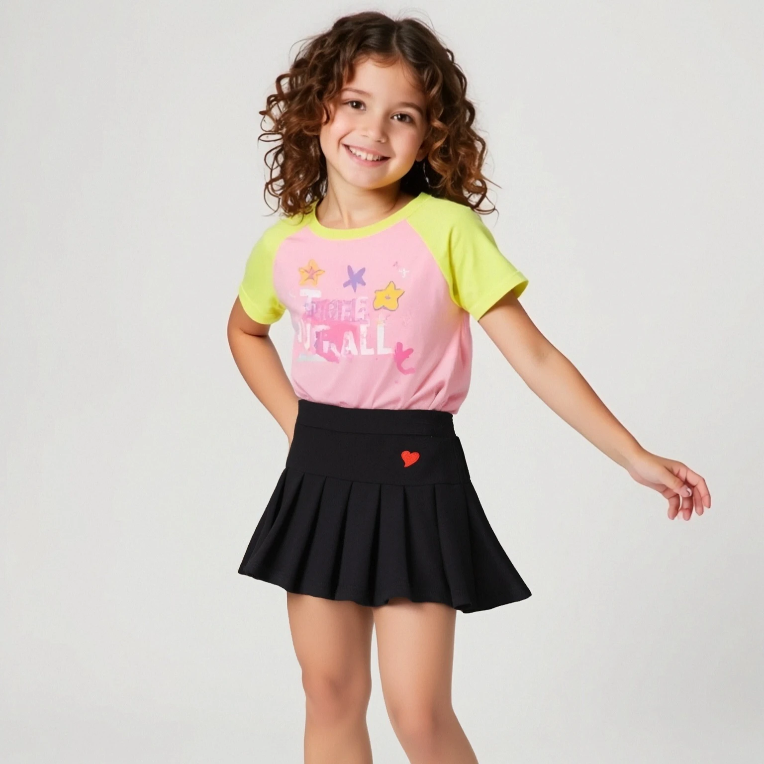 Skirt Girls Candy Color Embroidered Heart Design Cute Sweet Solid Casual Simple Junior Girls' Clothing Safety Pants Design