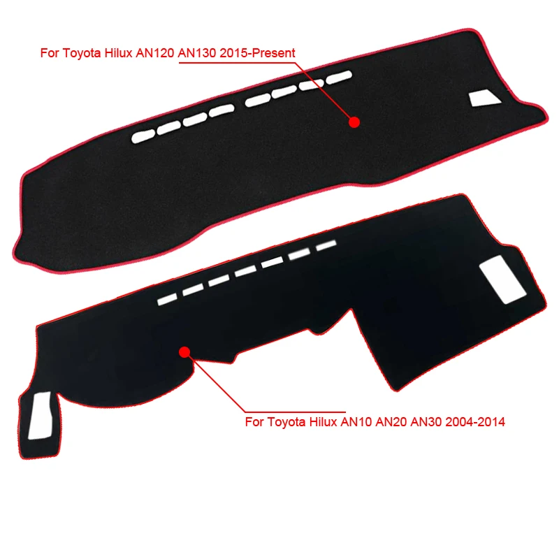 Para toyota hilux an10 an20 an30 an120 an130 2004-2024 painel do carro capa protetora almofada artificial pára-sol tapete acessórios