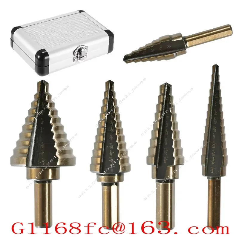 High Speed Steel Cobalt Titanium Porous 50 Size Stepped Bit Set