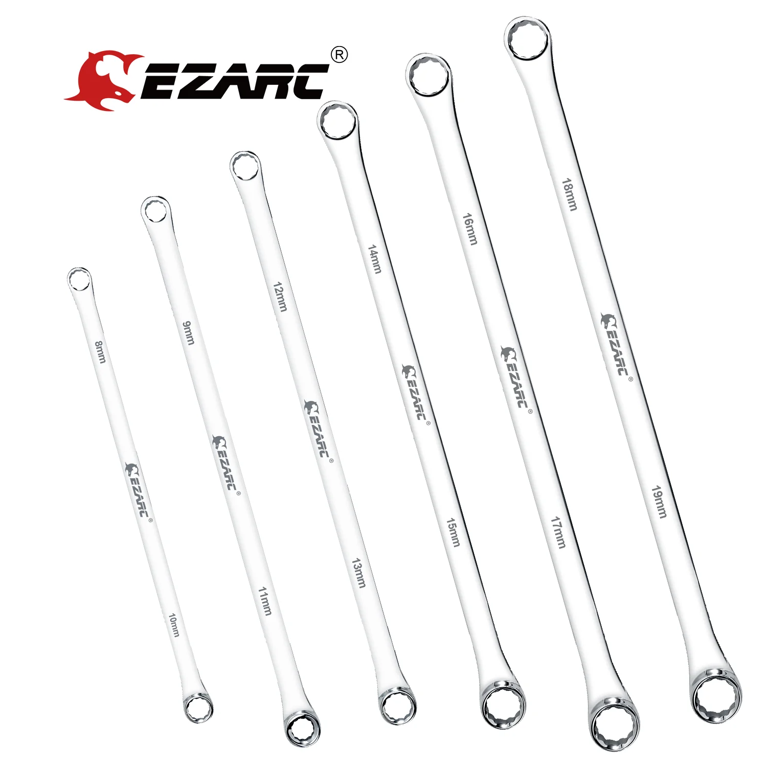 EZARC-llave de doble cabeza de anillo CRV métrica, combinación Extra larga, llave de aviación, 8-10, 9-11, 12-13, 14-15, 16-17, 18-19mm, 1 ud.