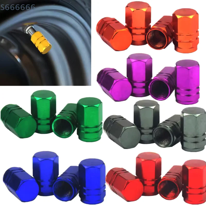 

4Pcs Tire Valve Stem Caps Decorative Tires Accessories Aluminum Alloy Nipple Wheel Caps Cars Motorcycles Bicycle Cover Dustproof