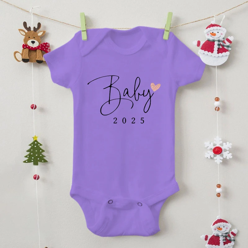 

Infant Funny Cotton Romper Coming Soon Gift "Baby 2025" Print Jumpsuits Cotton Short Sleeve Newborn Boy Girl 0-24Month Bodysuits