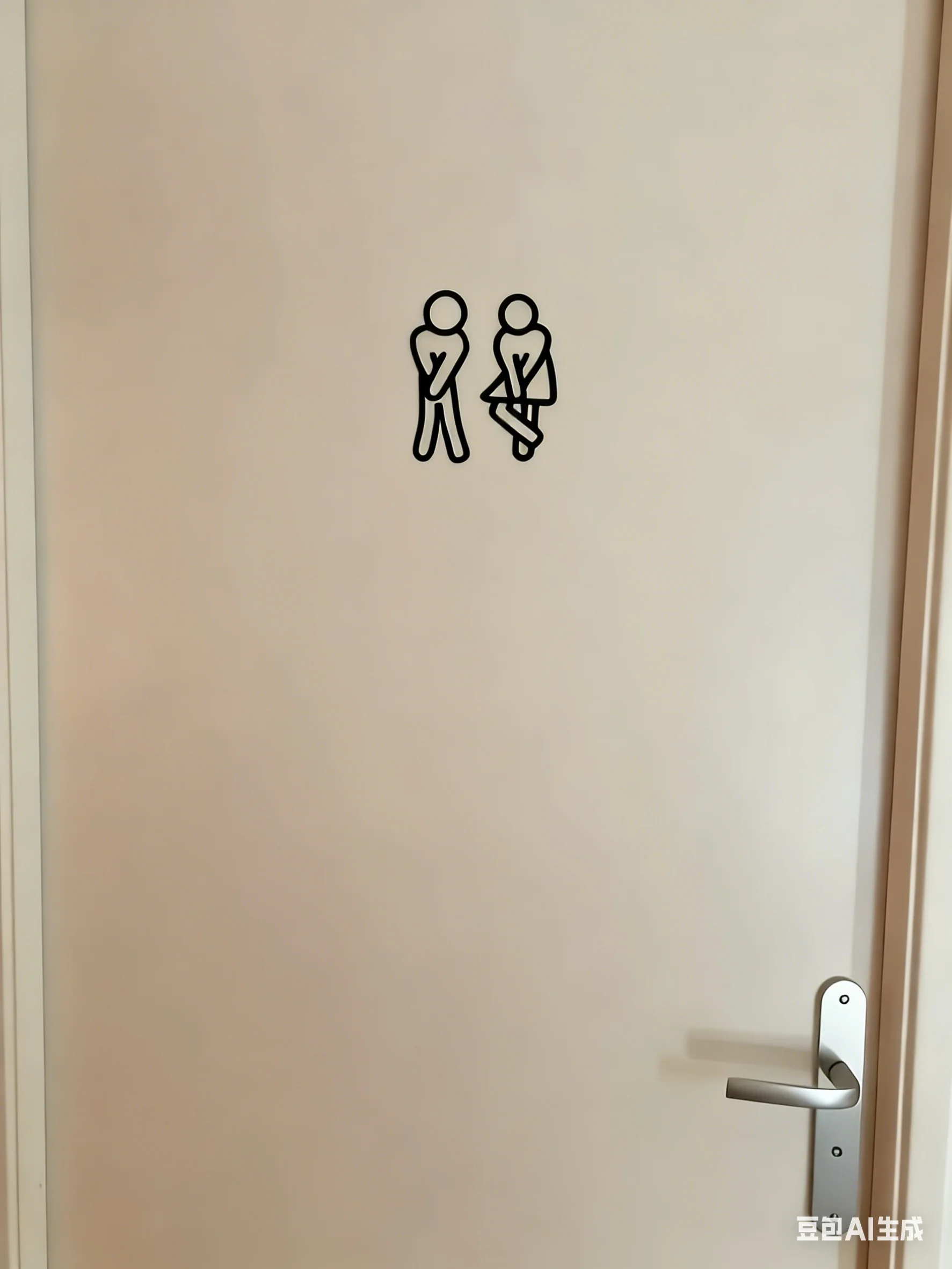 Panneau de salle de bain plat 2D créatif et amusant, autocollant mural de décoration de porte de toilettes pour hommes et femmes, pour Restaurant, hôtel, café, signalisation de toilettes