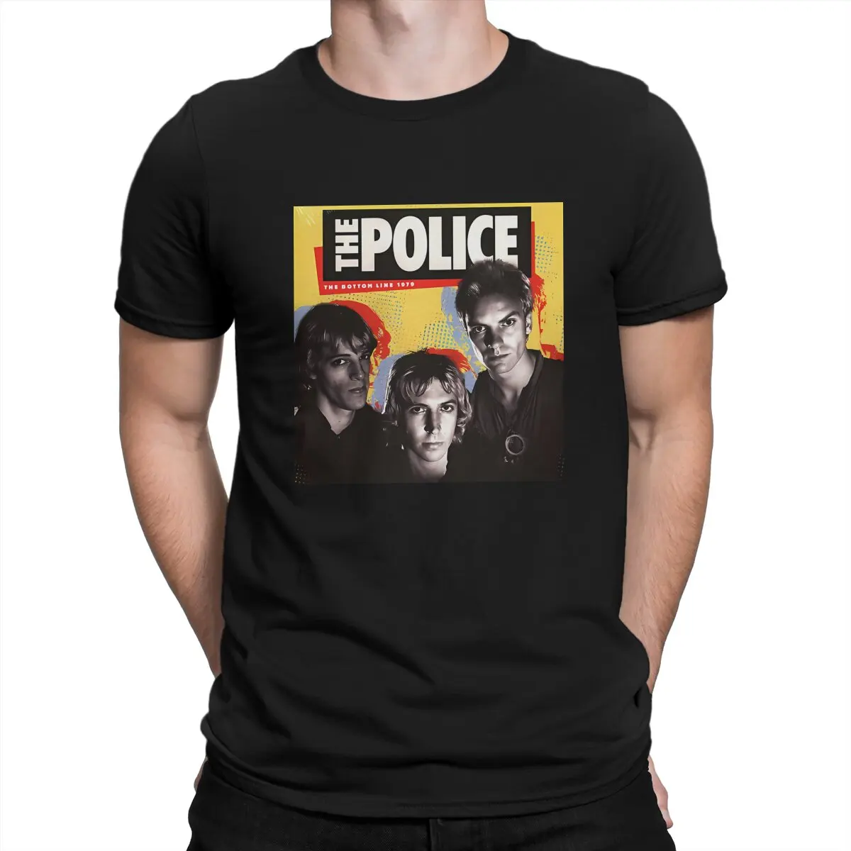 Funny The Bottom Line T-Shirts for Men Crew Neck T Shirts The Police Band Short Sleeve Tee Shirt Adult Clothes