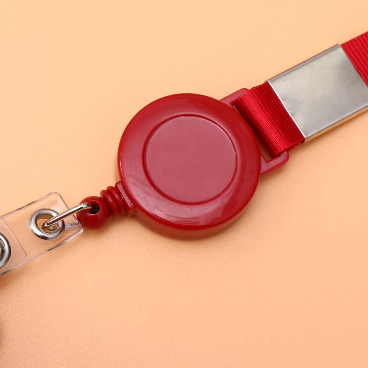 

4pcs Badge Lanyard With Clip Neck Strap For Id School Work Chest Cards Reflector Safety Design Red For Adults Kids
