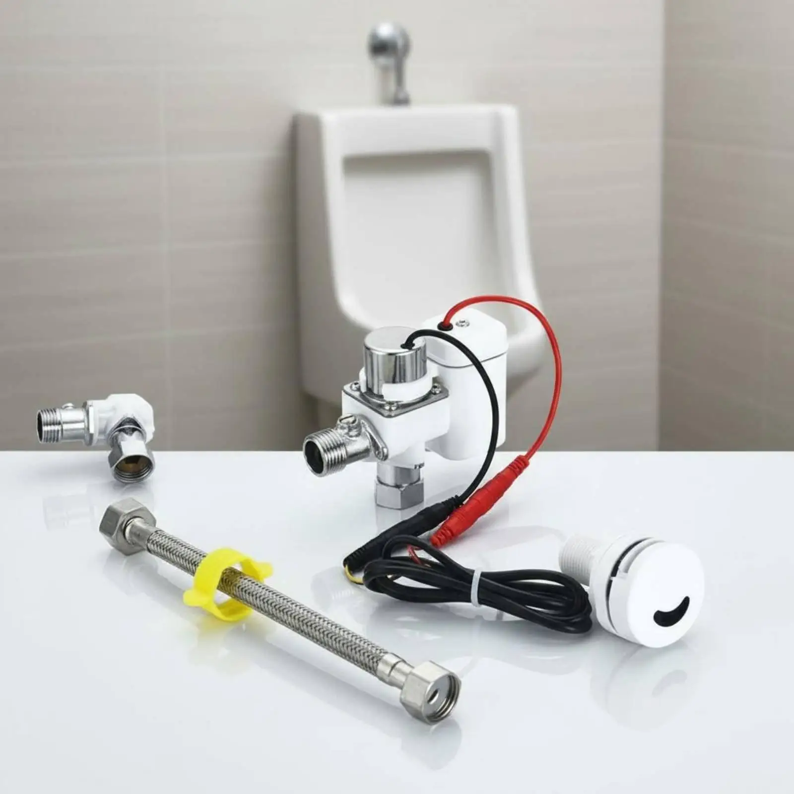 Infrared Sensor Urinal Flusher with AC DC Converter for Commercial Toilet Water Saving Plumbing Replacement Parts
