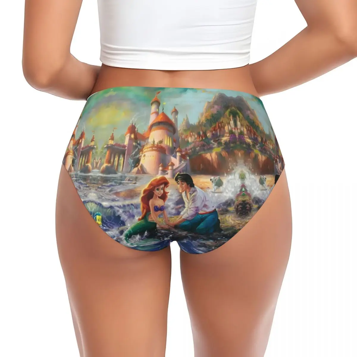 カスタムレディースリトルマーメイドマンガ映画アリエルパンティー下着女性コンフォートブリーフパンツ