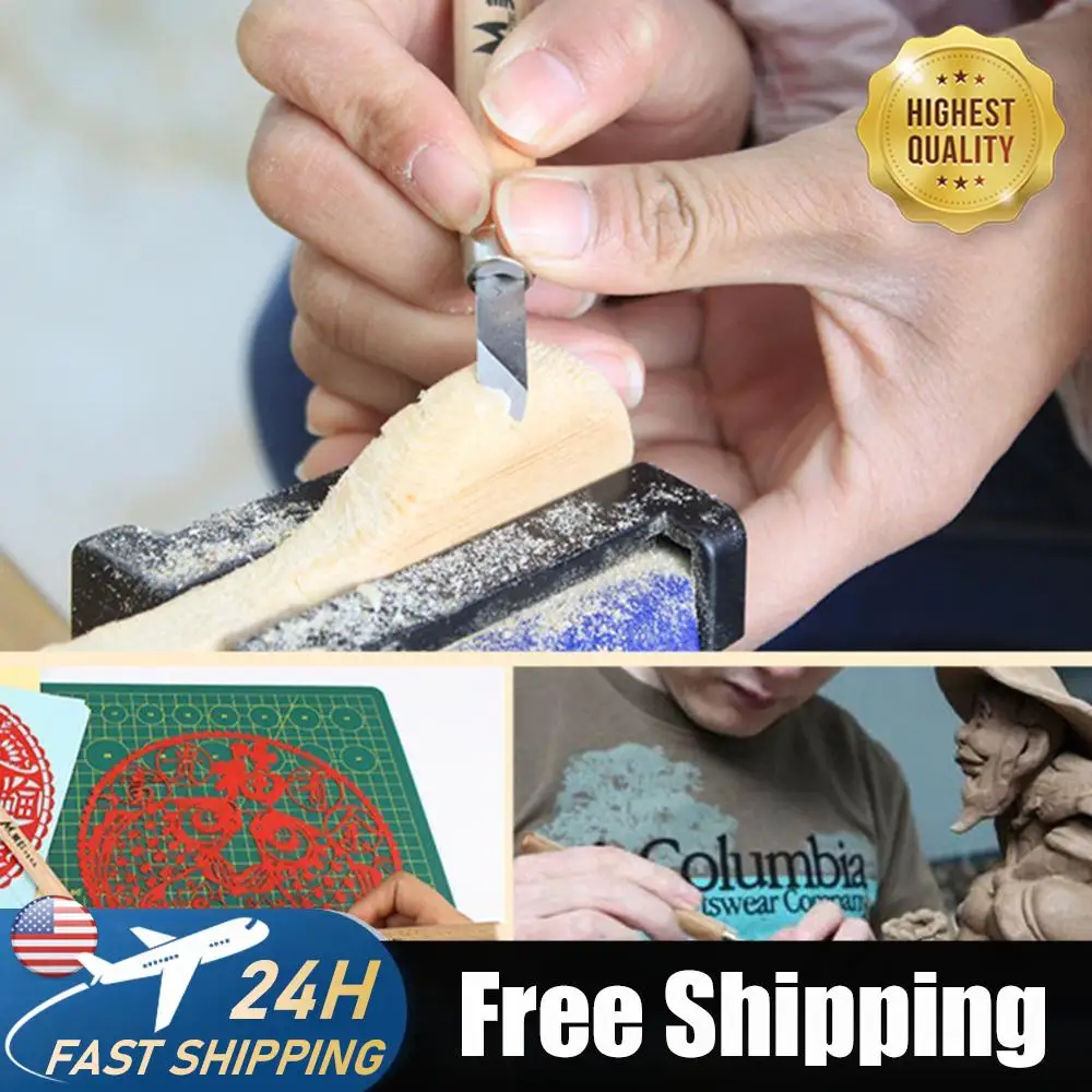 

6pcs Woodcut Scorper Wood Engraving Knives Carving Cutter Graver Scalpel