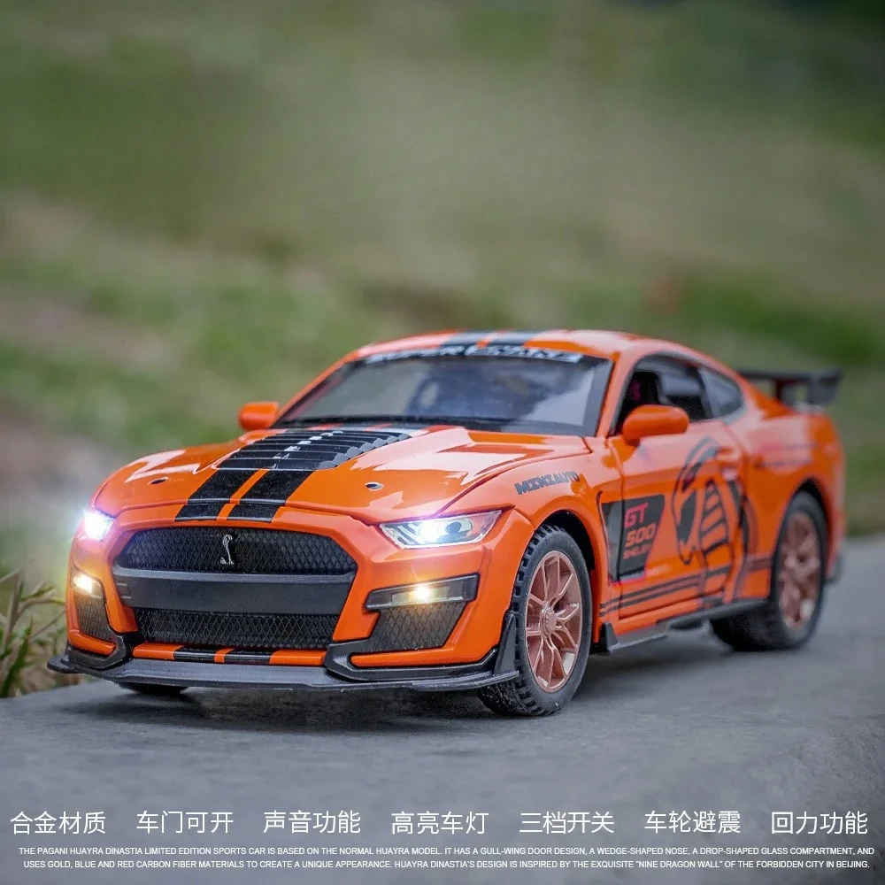 1:32 GT500 Supercar Alloy Diecast Model Decorative Trendy Ornaments Computer Desktop Ornaments Gift For Boys