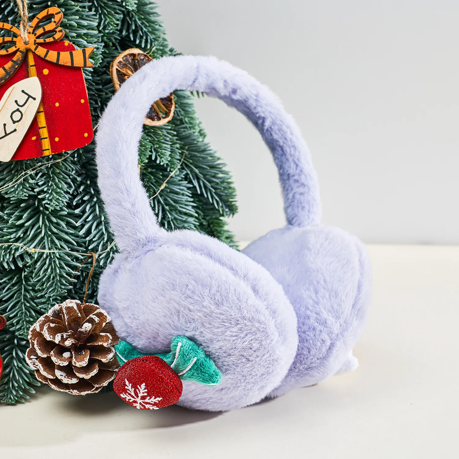 Protetores de orelha de pelúcia de natal para mulheres bonitos inverno extensível quente fones de ouvido anti frio cobre aquecedores de ouvido sacos de orelha 4e001