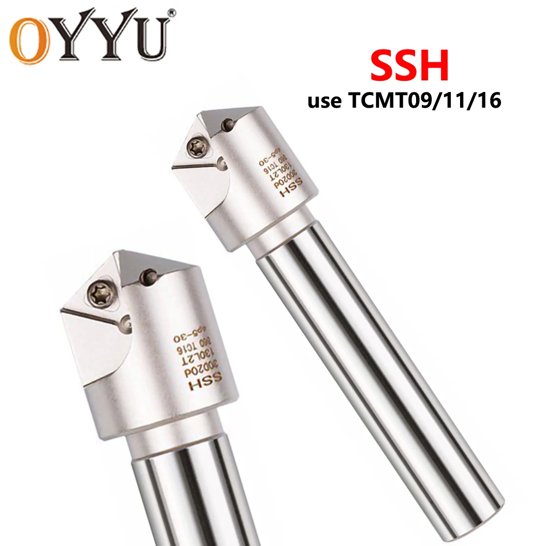 

OYYU SSH 60 Degree Chamfer Chamfering Tool Holder CNC Precision C12 C16 C20 110L 120L Boring Bar 1T 2T TCMT09 TCMT11 TCMT16T304