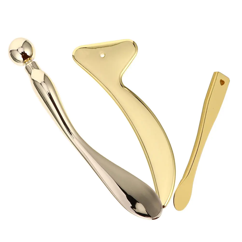 3 stücke Auge Applikator Goldene Gesichts Massage Werkzeug Für Hautpflege Routine Gesicht Creme Spatel Schaben Bord Schönheit Versorgung Creme