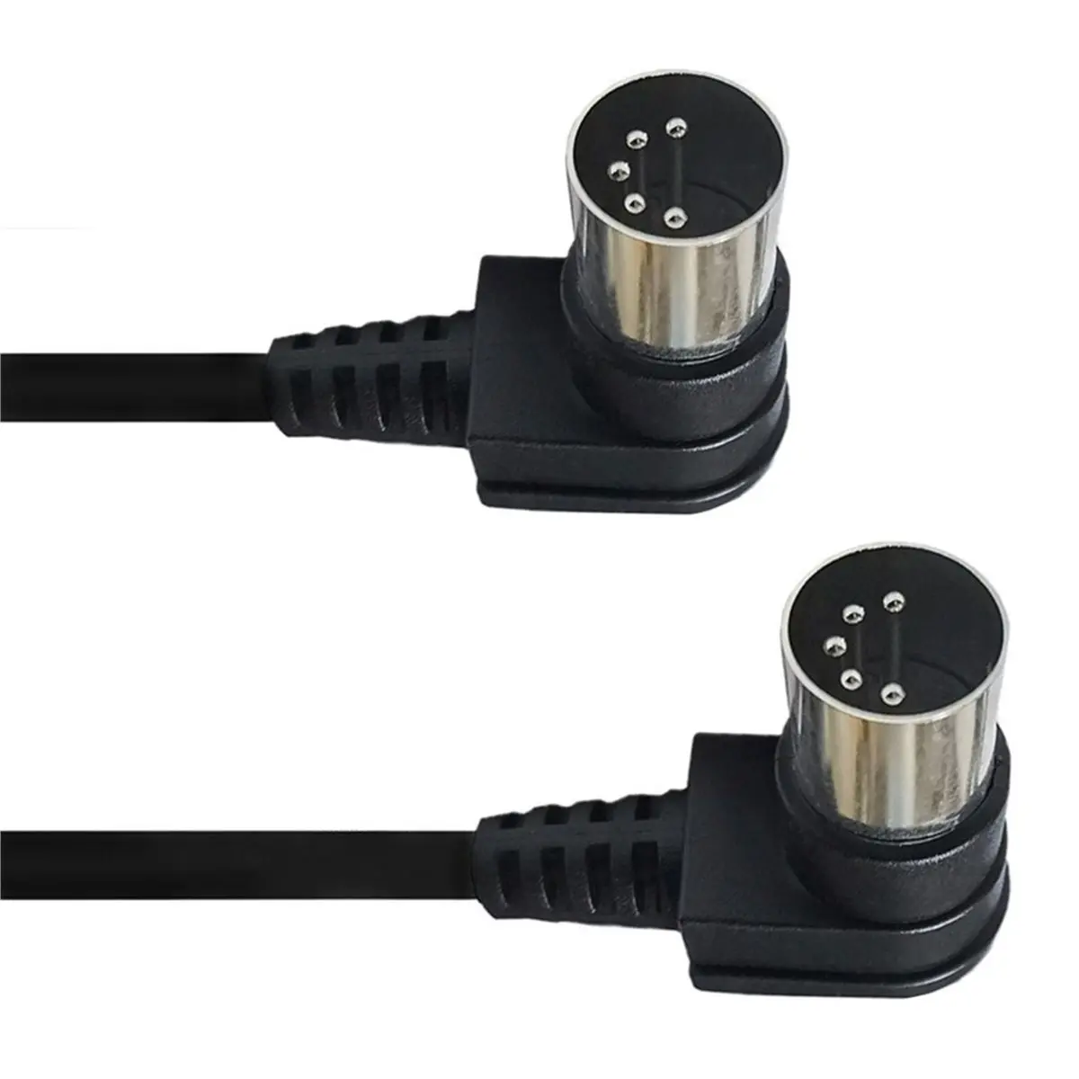 goodidea 2 Pack MIDI Cables 3.2FT MIDI Cable Right Angle 5 Pin MIDI Cable Male to Male Cables for Interface Pedal Board Keyboard
