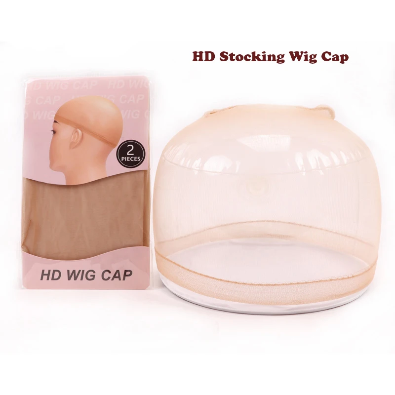 Topi Wig tipis Hd Ultra tipis & pita silikon Wig anti selip 1 Pak topi Wig stoking Hd 1 buah pita rambut berbentuk tetesan lembut pita Wig merah muda