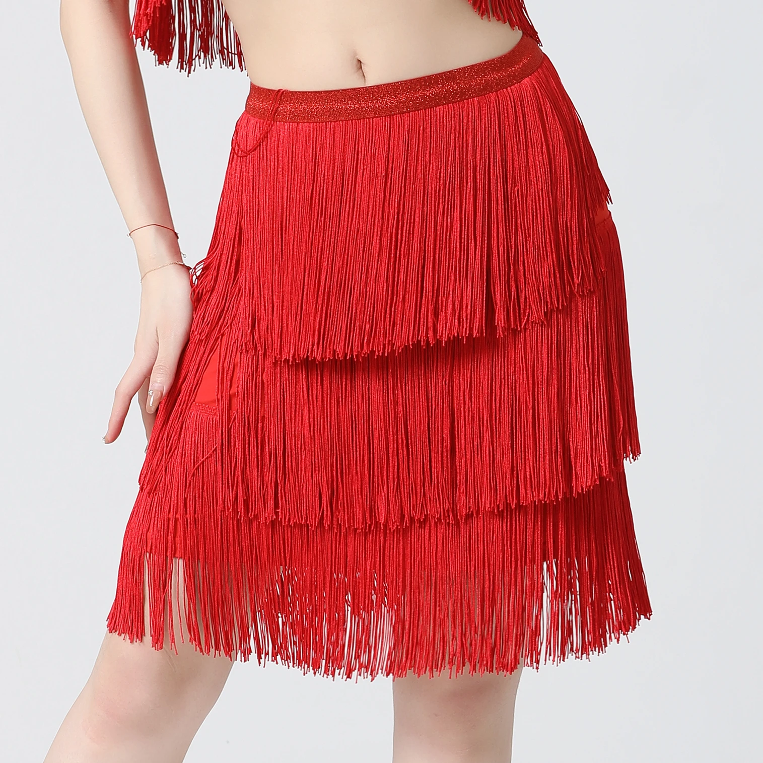 

Женская облегающая мини-юбка-карандаш для латиноамериканских танцев, красная, с эластичным поясом, эластичная, с бахромой, для женщин, облегающая, Jupe Saias Faldas