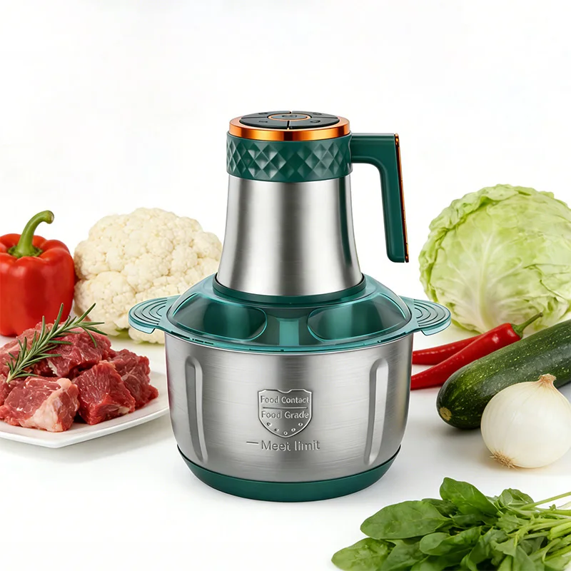 

Бытовая электрическая мясорубка 5 л, 500 Вт, 5 скоростей, из нержавеющей стали, для измельчения мяса, чеснока, замеса теста, многофункциональный кухонный комбайн