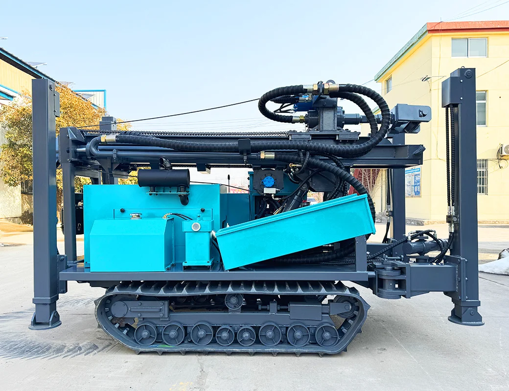 Pompa pneumatica montata su cingoli per perforazione di pozzi d'acqua DTH sotterranei profonde da 180 m alimentata a diesel approvata CE personalizzata