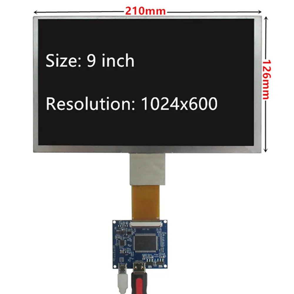 9 Polegada multiuso diy tela lcd monitor driver placa de controle mini hdmi-compatível para raspberry pi banana pi pc