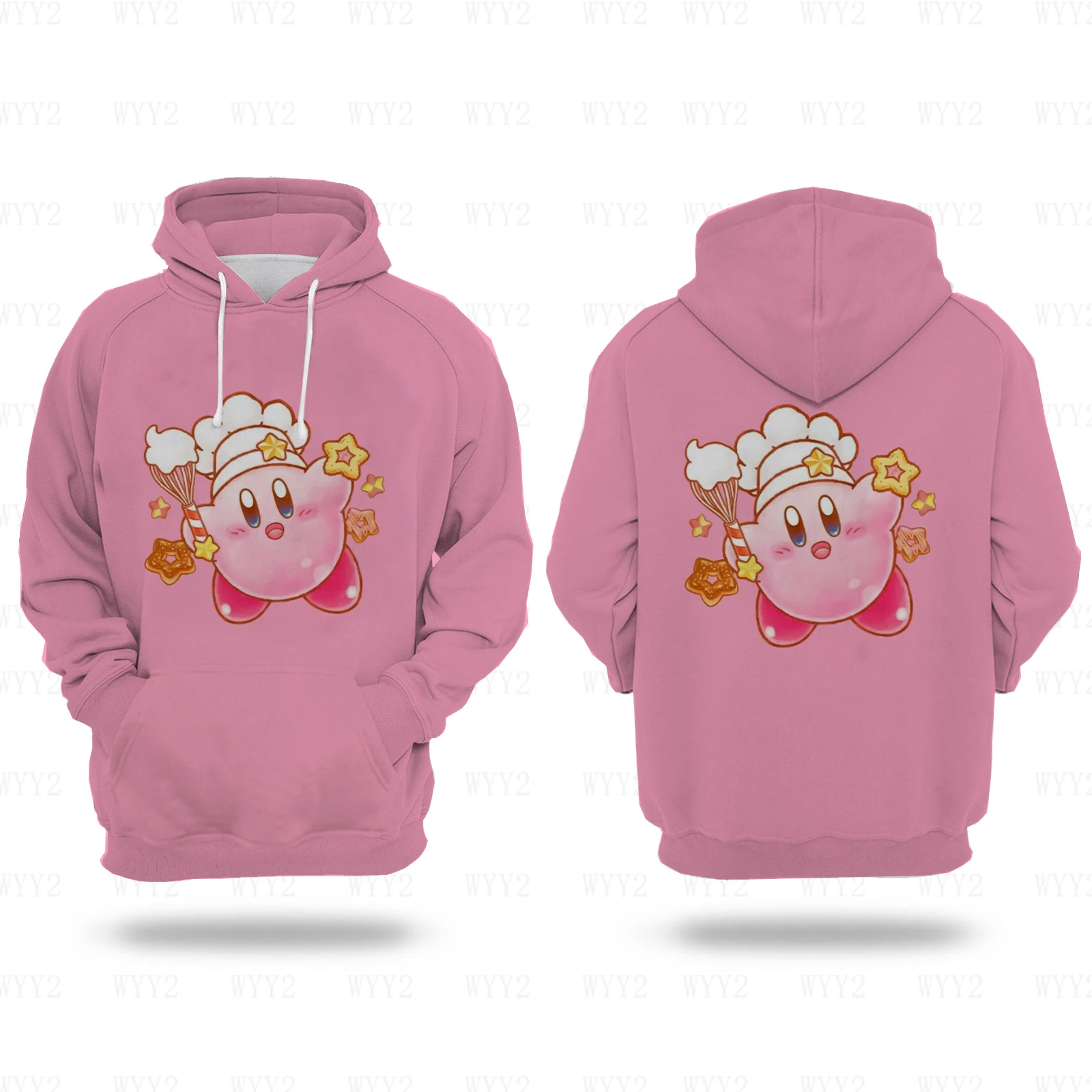 Kirby Sweet Anime Sweats à capuche College, Sweat-shirt unisexe, Confortable, Simple proximité, Wstring, Polyvalent, Pull, Mode