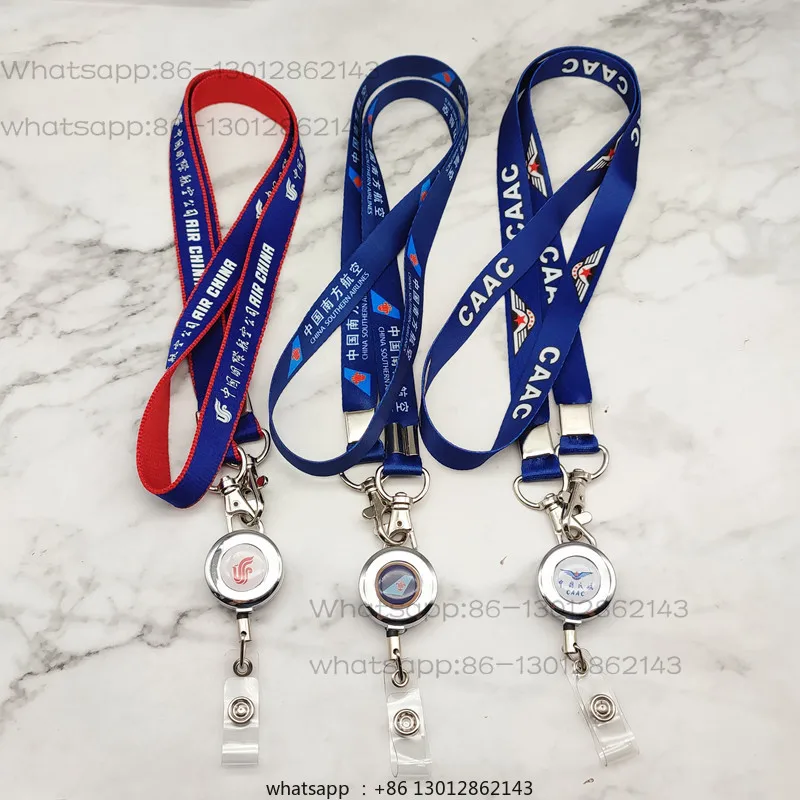Pilot badge work permit badge lanyard sling