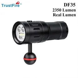 Trustfire DF35 latarka do nurkowania IPX8 LED białe czerwone światło Ultraviole wodoodporne Super jasne + 32650 baterii + ładowarka UC10