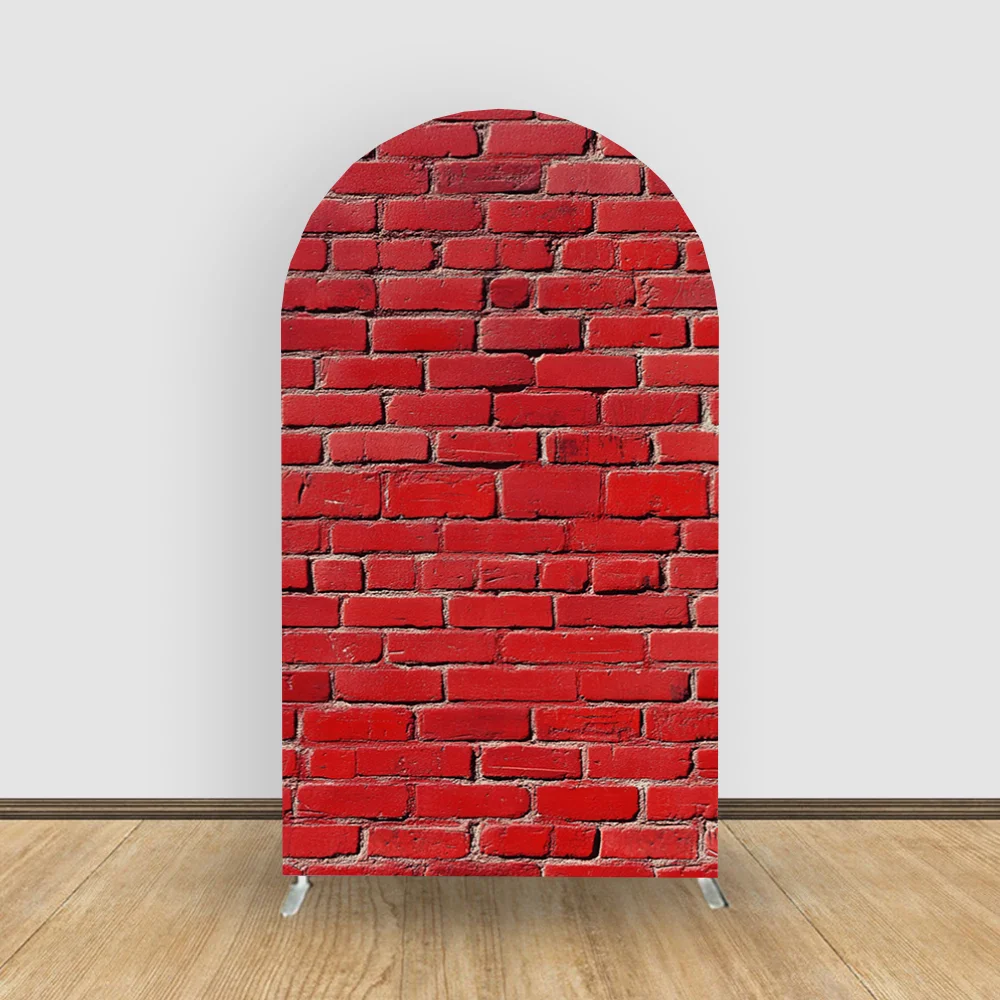 

Red Brick Wall Arch Backdrop Brick Portrait Photography Baby Birthday Graduation Wedding Background Custom 2-sided Photo Props