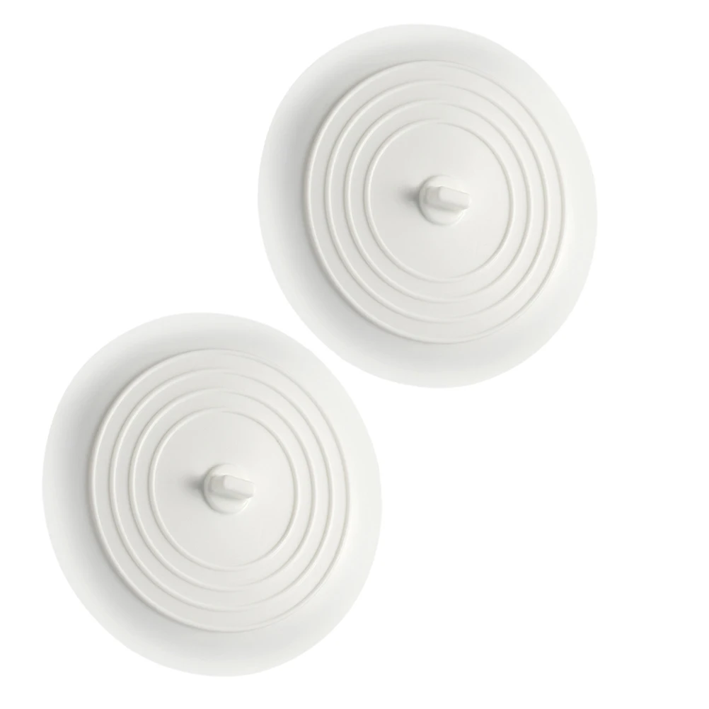 

2pcs Sink Stopper Bathtub Plug White Color Flat Stoppers for Bathroom Basin Tub Drain Cover Water Seal Prevent Leakage
