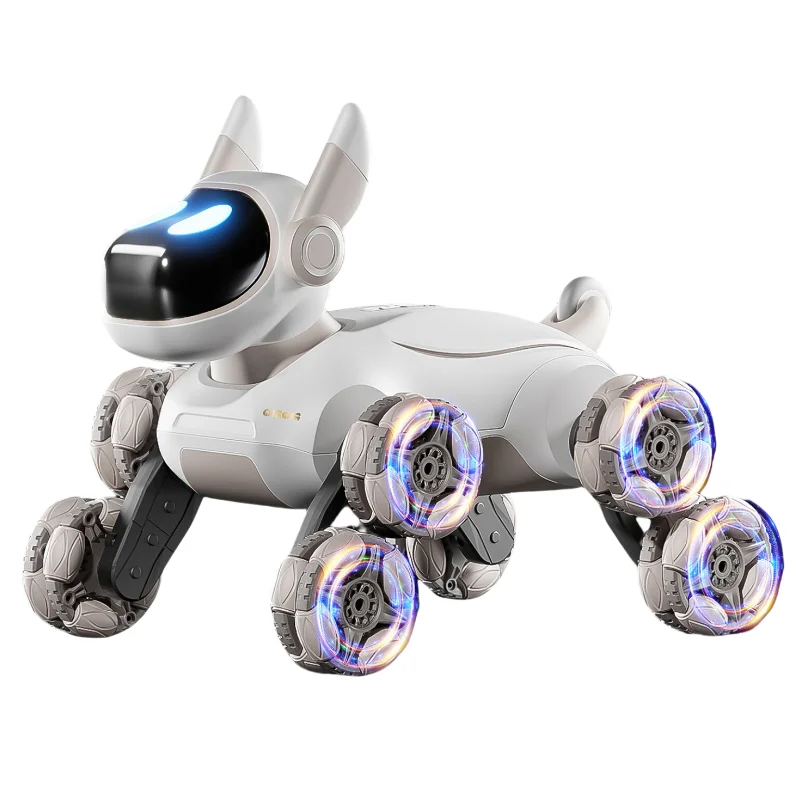 クールなアイテム 面白いギフト-インテリジェントRCロボット犬、リモコンカーおもちゃ、かわいい8輪ジェスチャーデュアルセンシングRCカー、子供向けおもちゃ