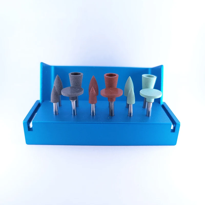 12pcs/box Dentistry Composite Polishing Kit For Handpiece Teeth Polisher Silicone Dentists Goods Tools lab Disinfection Box