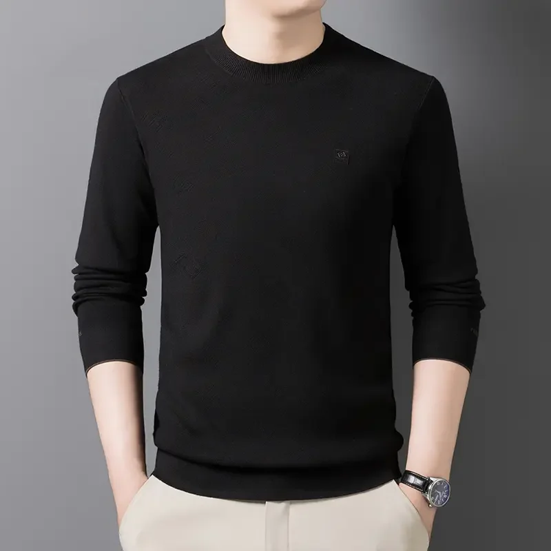 Suéter Casual de Punto con Cuello Redondo, Mezcla de Lana, Suave y Cómodo, Moda Masculina de Otoño e Invierno para Hombres de...