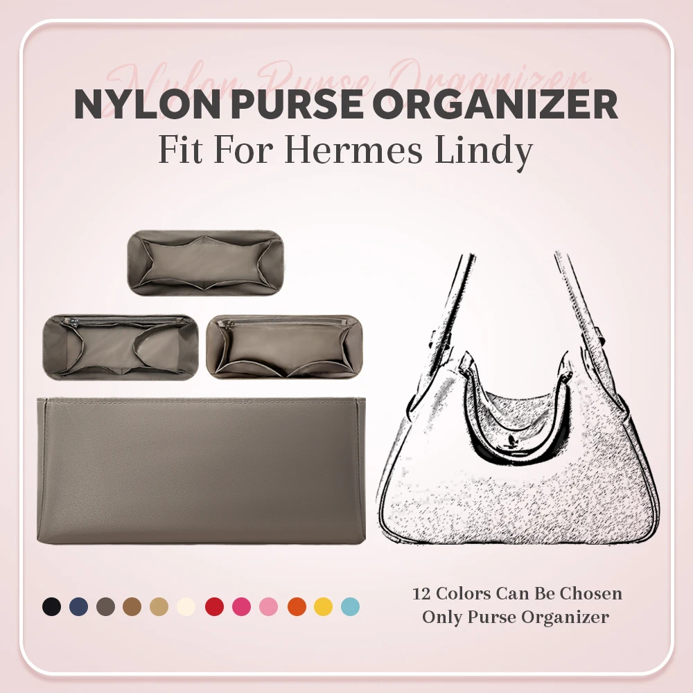 

Nylon Purse Organizer Insert Fit for Hermes Lindy Handbag Inner Bag In Bag Inside Storage Bag Lightweight Inner Liner Cosmetics