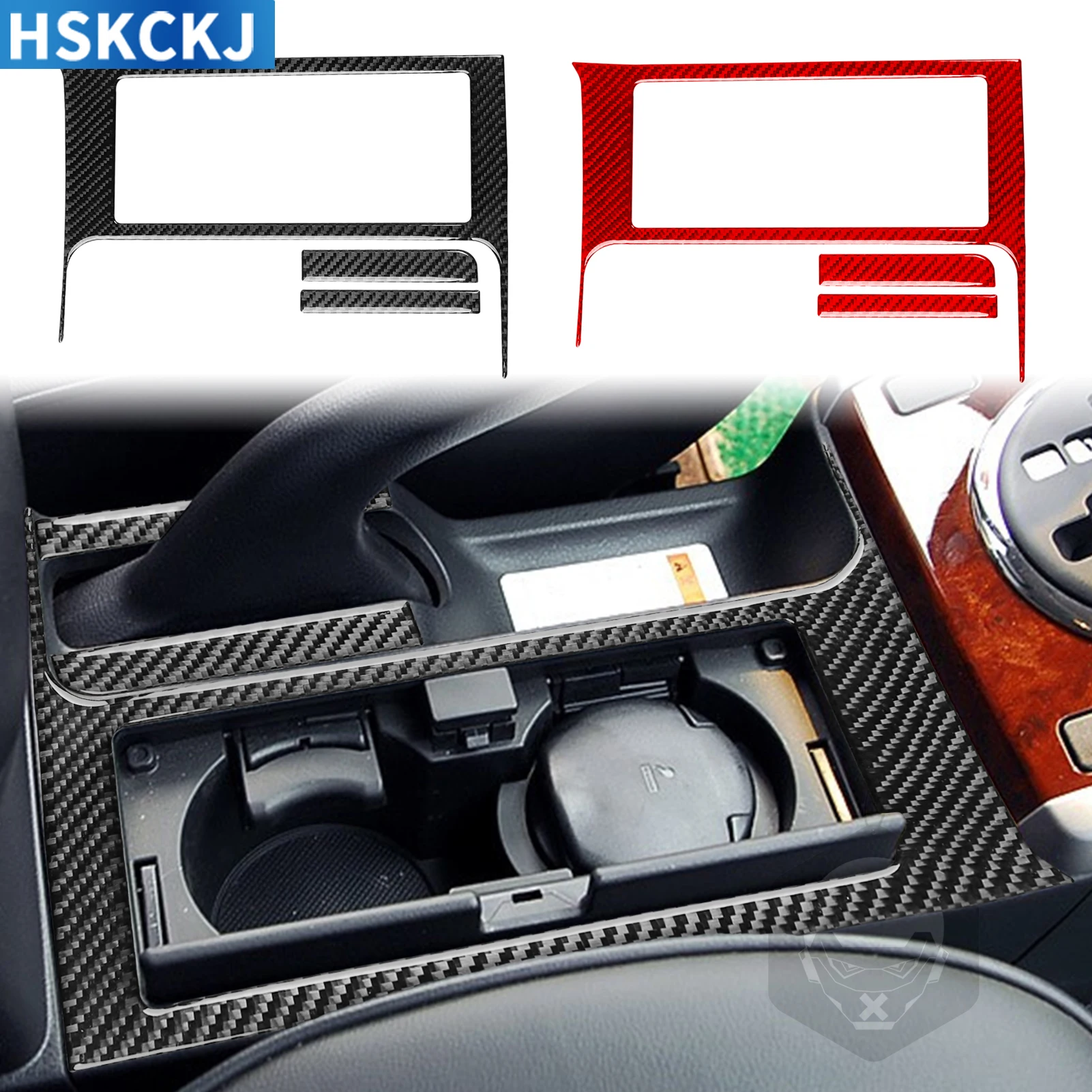 

For Suzuki Grand Vitara 2006—2013 Car Accessories Real Carbon Fiber Water Cup Holder Frame Cover Trim Sticker Decoration