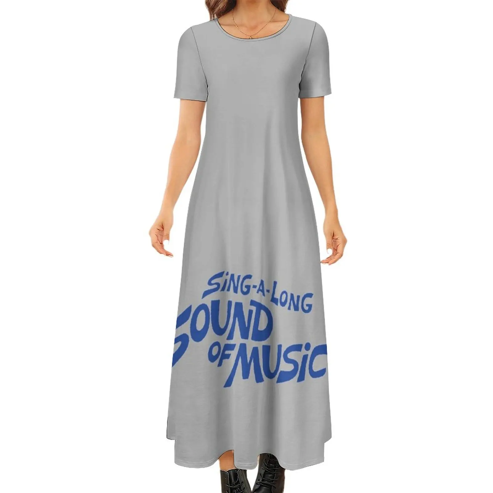 

Sing A Long Sound Of Music Round Neck Short Sleeve Dress dress dresses Women"s summer dress