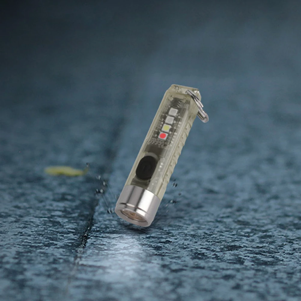 

Mini Flashlight Rechargeable Camping Supply LED Keychain Hanging Camping Supplies Portable Lighting Tool Travel Decor
