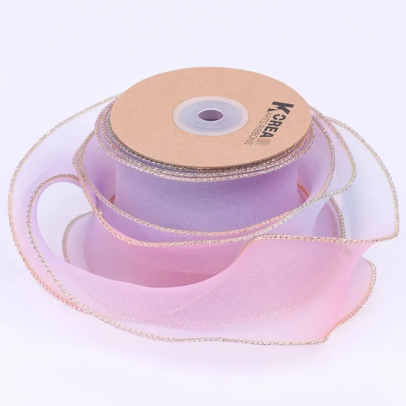 2" 50mm Colorful Organza Ribbon DIY Bow Hair Accessories Make Materials Flower Gift Packing Handmade Tape Crafts 10 Yards image 2
