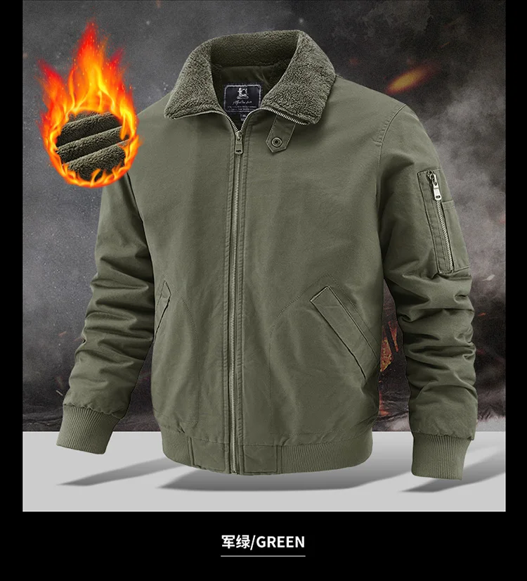 Mens New Thickened Fleece Lined Cotton Padded Jacket Winter Warm Coat For Middle Aged Elderly Men Casual Daily Thermal Male