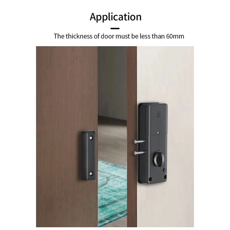 Serrure à carte IC intelligente pour porte en bois, application Tuya, Bluetooth, électronique, sans perceuse, intérieur, installation dissimulée, durable