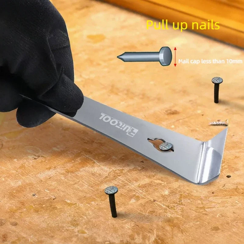 Imagem -04 - Multifunções pé de Cabra Unhas Ferramentas Carpintaria Desmontar Ferramenta Trazer Chave Hexágono Socket Driver Raspador Aço Inoxidável