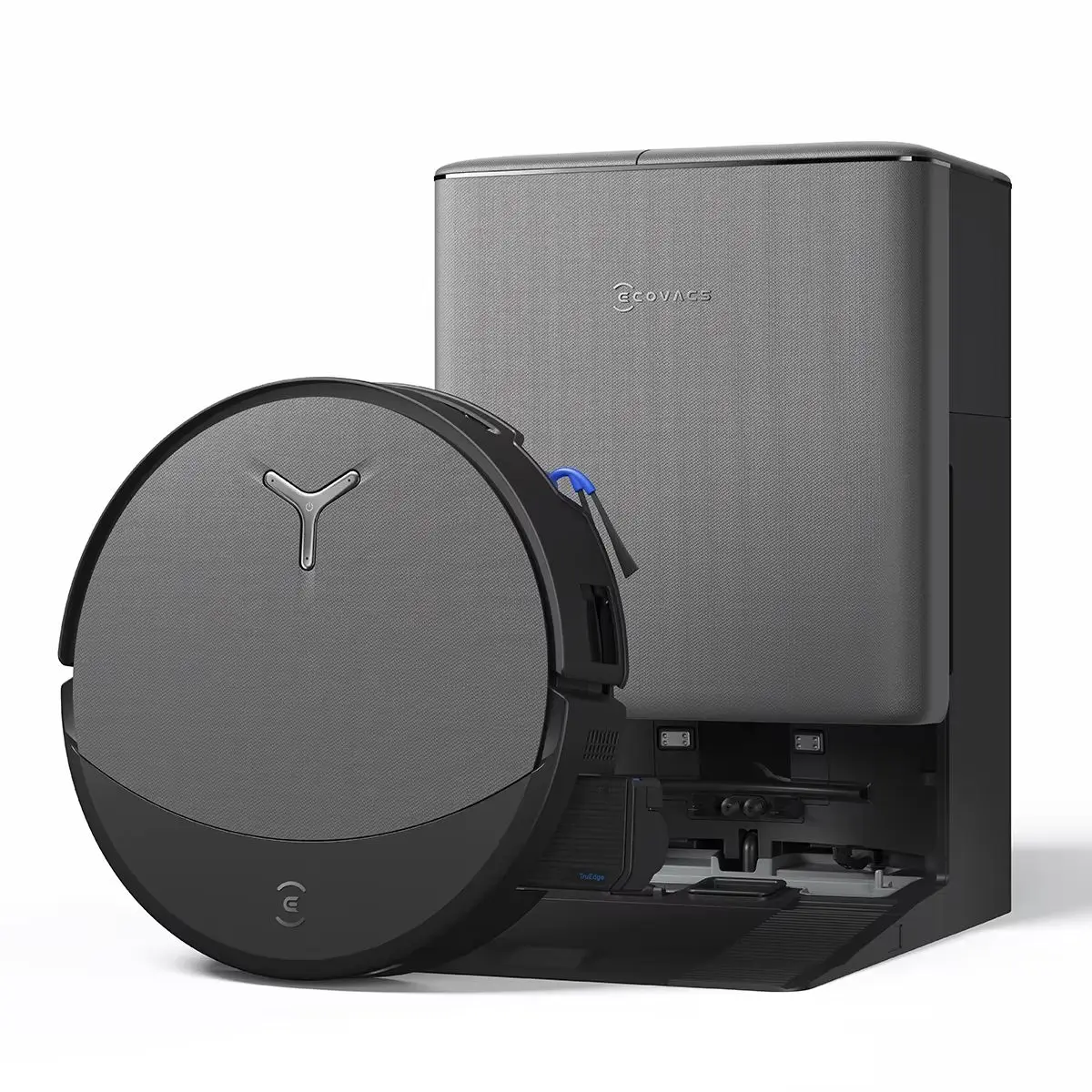 Aspirateur robot ECOVACS DEEBOT T90 PRO Omni avec fonction de nettoyage, 30 000 Pa, adapté aux animaux de compagnie, charge rapide, autonettoyant, navigation IA